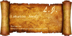 Lakatos Jenő névjegykártya