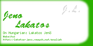 jeno lakatos business card